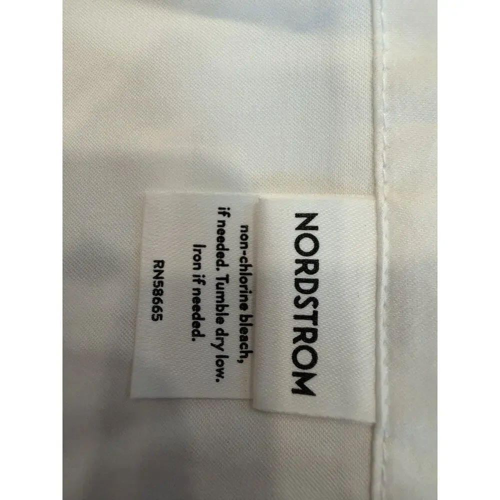 Nordstrom 100% Organic Cotton 400 Thread Count White Flat Sheet Twin NEW